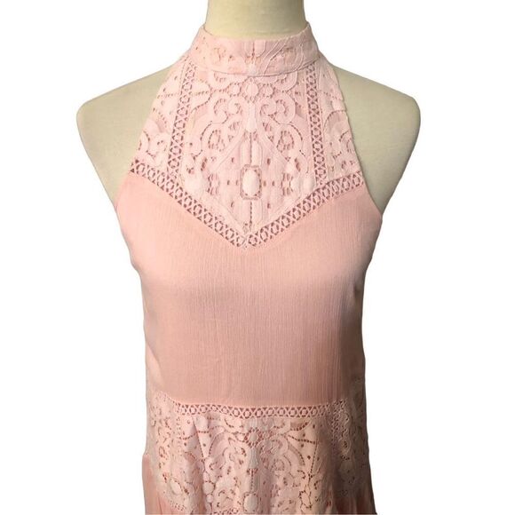Gianni Bini Blush Pink Halter Strapless Lace Overlay Dress - Size XS - Picture 3 of 14